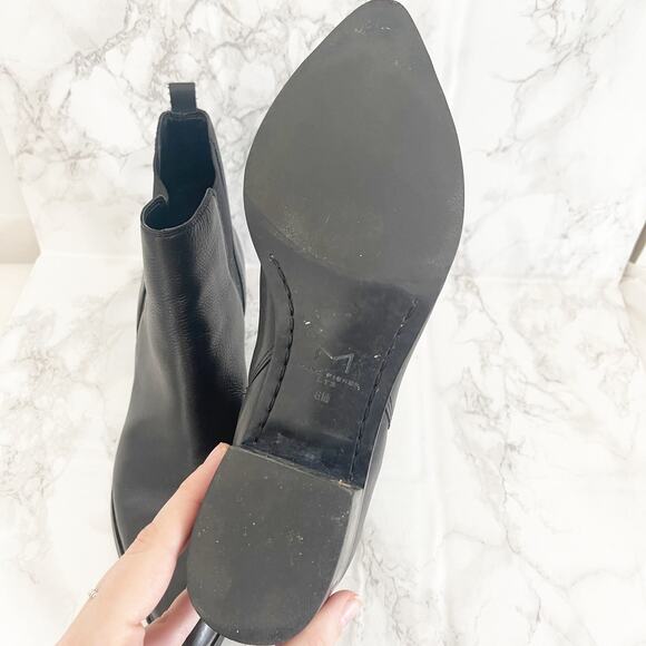 MARC FISHER Leather Yale Chelsea Bootie Black 8 - Picture 8 of 9